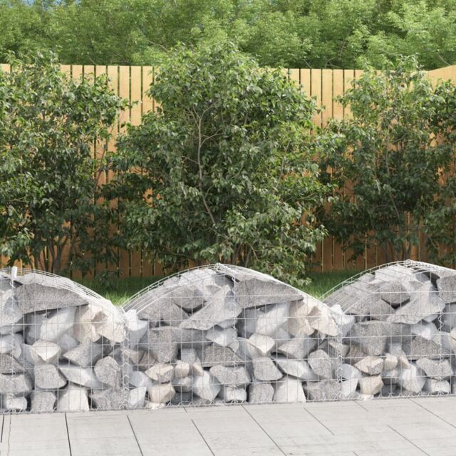Berkfield Home Arched Gabion Basket 100x50x40/60 cm Galvanised Iron in Silver - image 1