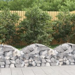 Berkfield Home Arched Gabion Basket 100x50x40/60 cm Galvanised Iron in Silver