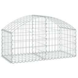 Berkfield Home Arched Gabion Basket 100x50x40/60 cm Galvanised Iron in Silver - thumbnail 2