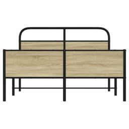 Berkfield Home Bed Frame without Mattress 120x190 cm Sonoma Oak Engineered Wood in Brown - thumbnail 5