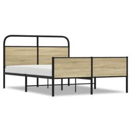 Berkfield Home Bed Frame without Mattress 120x190 cm Sonoma Oak Engineered Wood in Brown - thumbnail 2