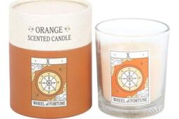 KDMD The Wheel of Fortune Vintage Tarot Orange Candle in White - thumbnail 2