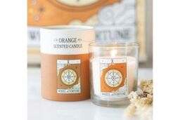 KDMD The Wheel of Fortune Vintage Tarot Orange Candle in White - thumbnail 1