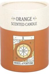 KDMD The Wheel of Fortune Vintage Tarot Orange Candle in White - thumbnail 4