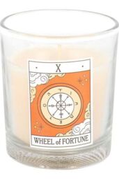KDMD The Wheel of Fortune Vintage Tarot Orange Candle in White - thumbnail 3