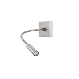 Netlighting Tip LED Wall Reading Light Satin Nickel Touch dimming 174lm 3000K in Grey - thumbnail 1