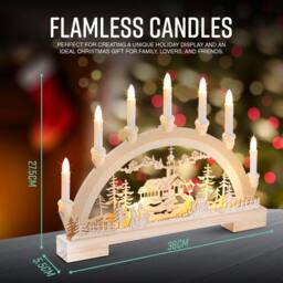Globrite Christmas Candle Bridge with 10 LED Lights Battery Operated Home Decor - thumbnail 5
