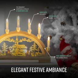 Globrite Christmas Candle Bridge with 10 LED Lights Battery Operated Home Decor - thumbnail 6