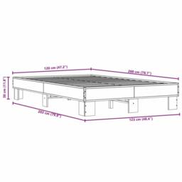 Berkfield Home Bed Frame without Mattress Grey Sonoma 120x200 cm - Size: Small Double - thumbnail 9