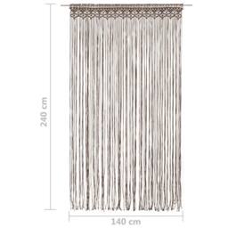 Berkfield Home Macrame Curtain Taupe 140x240 cm Cotton - thumbnail 5