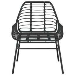 Berkfield Home 5 Piece Garden Dining Set Black Poly Rattan Glass - thumbnail 5