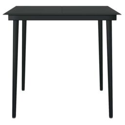 Berkfield Home 5 Piece Garden Dining Set Black Poly Rattan Glass - thumbnail 8