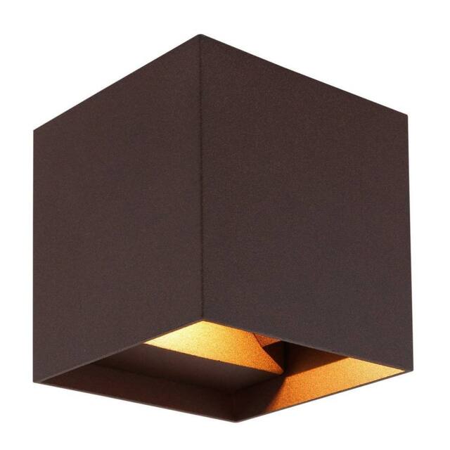 Netlighting Veronika Outdoor Up Down Wall Lamp Rust IP54 Glass 2x LED in Brown - image 1
