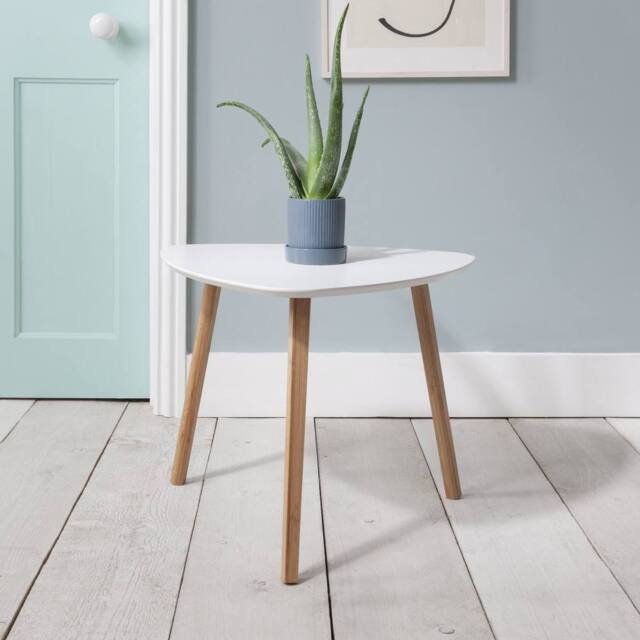 Nöa and Nani Malme Side Table Occasional Large in White and Natural Pine - image 1
