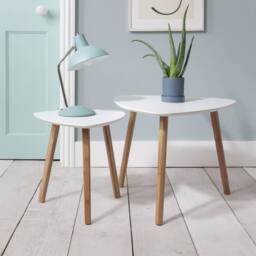 Nöa and Nani Malme Side Table Occasional Large in White and Natural Pine - thumbnail 6