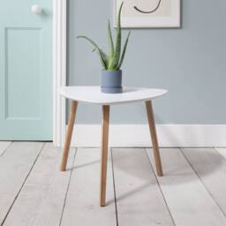 Nöa and Nani Malme Side Table Occasional Large in White and Natural Pine - thumbnail 1