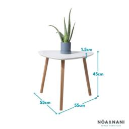 Nöa and Nani Malme Side Table Occasional Large in White and Natural Pine - thumbnail 7