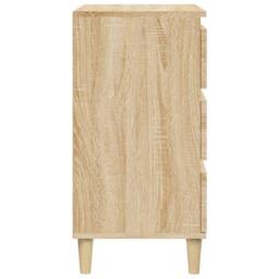 Berkfield Home Classic Bedside Cabinet Sonoma Oak 40x35x70 cm Engineered Wood in Light Oak - Size: 40 x 35 x 70 cm - thumbnail 8
