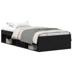 Berkfield Home Bed Frame without Mattress Black Oak 90x190 cm Engineered Wood - thumbnail 1