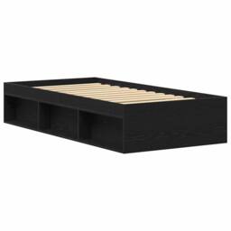 Berkfield Home Bed Frame without Mattress Black Oak 90x190 cm Engineered Wood - thumbnail 7
