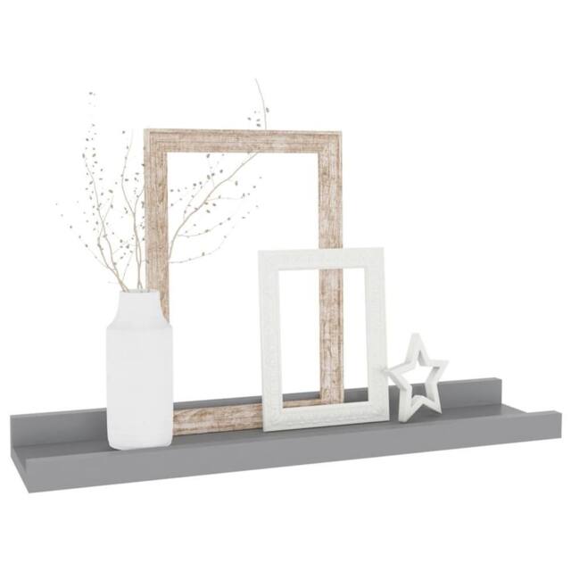 Berkfield Home Decorative Wall Shelves 4 pcs Grey 40x9x3 cm - Size: 40 x 9 x 3 cm - image 1