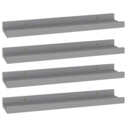 Berkfield Home Decorative Wall Shelves 4 pcs Grey 40x9x3 cm - Size: 40 x 9 x 3 cm - thumbnail 3