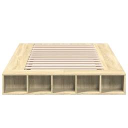Berkfield Home Durable Bed Frame without Mattress Sonoma Oak 120x200 cm in Light Brown - Size: Small Double - thumbnail 4
