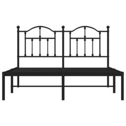 Berkfield Home Metal Bed Frame with Headboard Black 140x190 cm - thumbnail 5