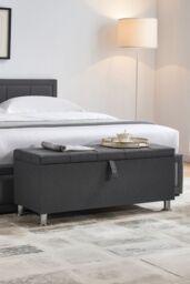 Home Discount Vida Designs Valencia Storage Ottoman Velvet Fabric UKFR Furniture in Dark Grey - thumbnail 2