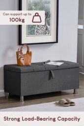 Home Discount Vida Designs Valencia Storage Ottoman Velvet Fabric UKFR Furniture in Dark Grey - thumbnail 7