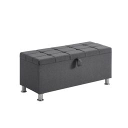 Home Discount Vida Designs Valencia Storage Ottoman Velvet Fabric UKFR Furniture in Dark Grey - thumbnail 8