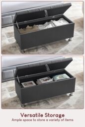 Home Discount Vida Designs Valencia Storage Ottoman Velvet Fabric UKFR Furniture in Dark Grey - thumbnail 4