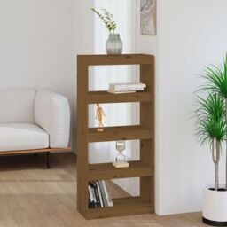 Berkfield Home Book Cabinet/Room Divider Honey Brown 60x30x135.5 cm Wood Pine - thumbnail 1