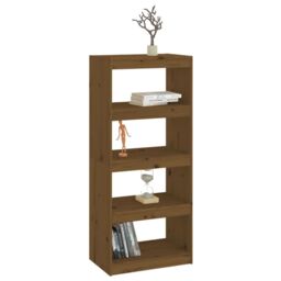 Berkfield Home Book Cabinet/Room Divider Honey Brown 60x30x135.5 cm Wood Pine - thumbnail 4