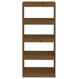 Berkfield Home Book Cabinet/Room Divider Honey Brown 60x30x135.5 cm Wood Pine - thumbnail 5