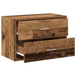 Berkfield Home Cabinet with 2 Drawers Old Wood 60x31x40 cm Engineered Wood in Brown - Size: 60 x 31 x 40 cm - thumbnail 5