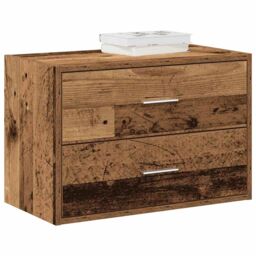 Berkfield Home Cabinet with 2 Drawers Old Wood 60x31x40 cm Engineered Wood in Brown - Size: 60 x 31 x 40 cm - thumbnail 1