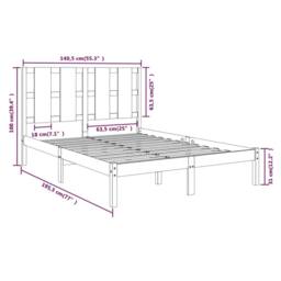 Berkfield Home Bed Frame Solid Wood 135x190 cm Double in Brown - thumbnail 6