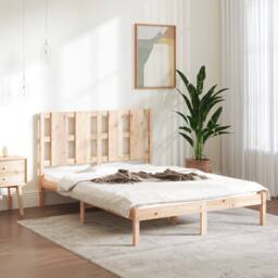 Berkfield Home Bed Frame Solid Wood 135x190 cm Double in Brown - thumbnail 1