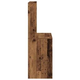 Berkfield Home Desk with Shelves Old Wood 100x45x140 cm Engineered Wood in Brown - Size: 100 x 45 x 140 cm - thumbnail 5