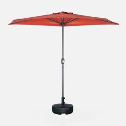 sweeek 2.5m Round Half Parasol For Balcony in Terracotta - thumbnail 2
