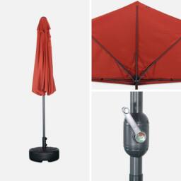 sweeek 2.5m Round Half Parasol For Balcony in Terracotta - thumbnail 4