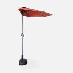 sweeek 2.5m Round Half Parasol For Balcony in Terracotta - thumbnail 3
