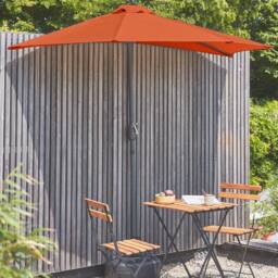sweeek 2.5m Round Half Parasol For Balcony in Terracotta