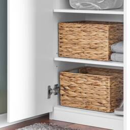 SoBuy Tall Space-Saver Shoe Cabinet - White & Wood Accent - thumbnail 5