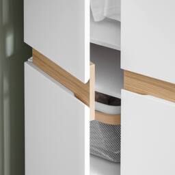 SoBuy Tall Space-Saver Shoe Cabinet - White & Wood Accent - thumbnail 6