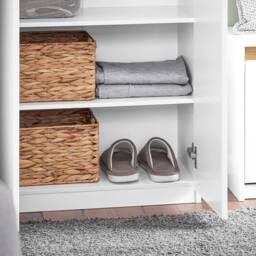 SoBuy Tall Space-Saver Shoe Cabinet - White & Wood Accent - thumbnail 8