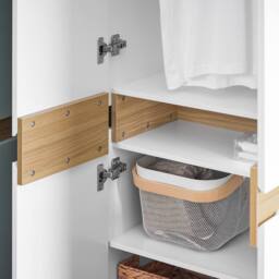 SoBuy Tall Space-Saver Shoe Cabinet - White & Wood Accent - thumbnail 4