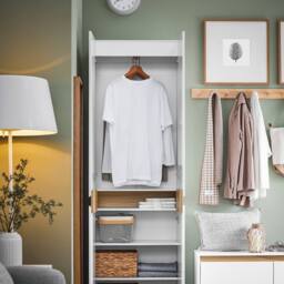 SoBuy Tall Space-Saver Shoe Cabinet - White & Wood Accent - thumbnail 9