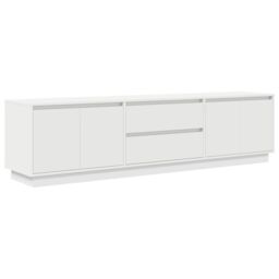 Berkfield Home TV Cabinet with LED Lights White 193.5x41x50 cm - thumbnail 3